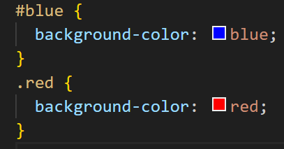 Code snippet from CSS for Class and ID